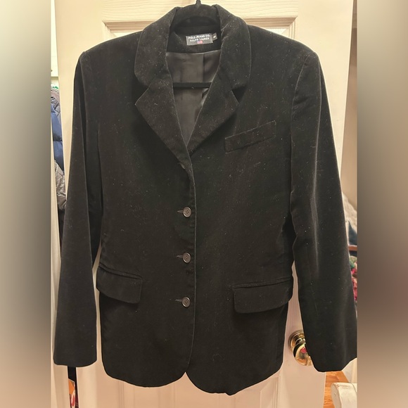 Polo Jean Co by Ralph Lauren Jackets & Blazers - Polo Jeans Co-Ralph Lauren Black Velvet 4-Button Blazer Jacket w/Pockets. Size 6